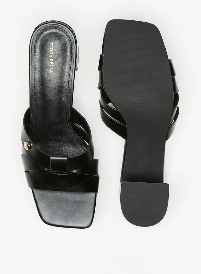 Flora Bella By Shoexpress Women's Strappy Slip-On Sandals With Block Heels