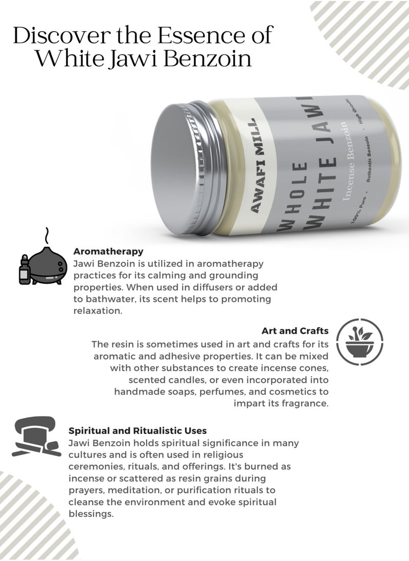 Awafi Mill White Jawi Benzoin Incense | Premium Aromatic Resin for Purification and Relaxation  - Image 2