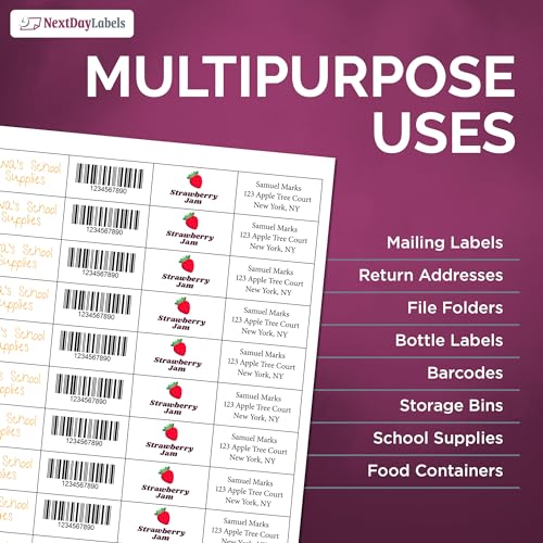NextDayLabels – 2" x 1" Rectangular Sticker Labels for Printer - White Laser/Inkjet Printer Labels Return Address Labels Shipping Label Stickers (100 Sheets, 40 Per Sheet, 4000 Labels) - Image 4