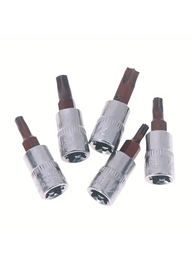 5pcs Torx Screwdriver Bits Set T15 T20 T25 T30 T40 With 1 4 Inch Drive Socket - Image 4