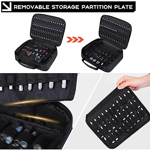 LOTCAIN 138 Hole Portable Socket Organizer, Drill Bit Organizer Drill Bit Holder Bit Pouch 1/4-Inch, 3/8-Inch, 1/2-Inch,Screwdriver Bit Organizer Drive Bit Adapter Storage Drill Bit Case Only - Image 5