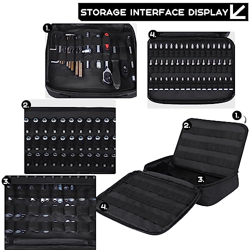 LOTCAIN 138 Hole Portable Socket Organizer, Drill Bit Organizer Drill Bit Holder Bit Pouch 1/4-Inch, 3/8-Inch, 1/2-Inch,Screwdriver Bit Organizer Drive Bit Adapter Storage Drill Bit Case Only - Image 3
