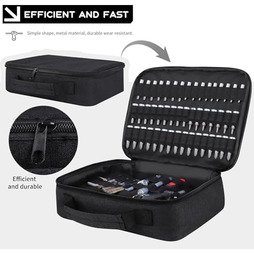 LOTCAIN 138 Hole Portable Socket Organizer, Drill Bit Organizer Drill Bit Holder Bit Pouch 1/4-Inch, 3/8-Inch, 1/2-Inch,Screwdriver Bit Organizer Drive Bit Adapter Storage Drill Bit Case Only - Image 2