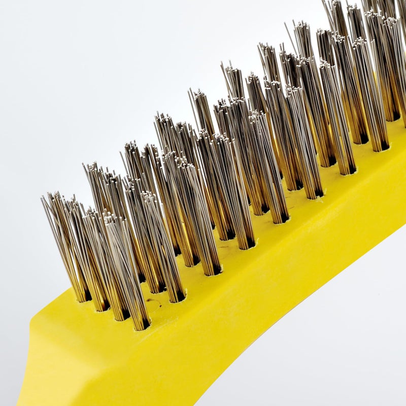 MAXMAN Wire Scratch Brush 2 Set, Heavy Duty Stainless Steel 11 Inch with Plastic Handle Descaling Welding Dust Bending Hand Tool, Teel Brush Rust Remover for Metal by MAXMAN - Image 3