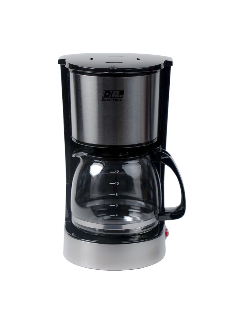 DR.ELECTRIC DR4C American Coffee Maker, 800W, 1.5L, 12 Cups, Stainless Steel, 2 Years Warranty - Image 4