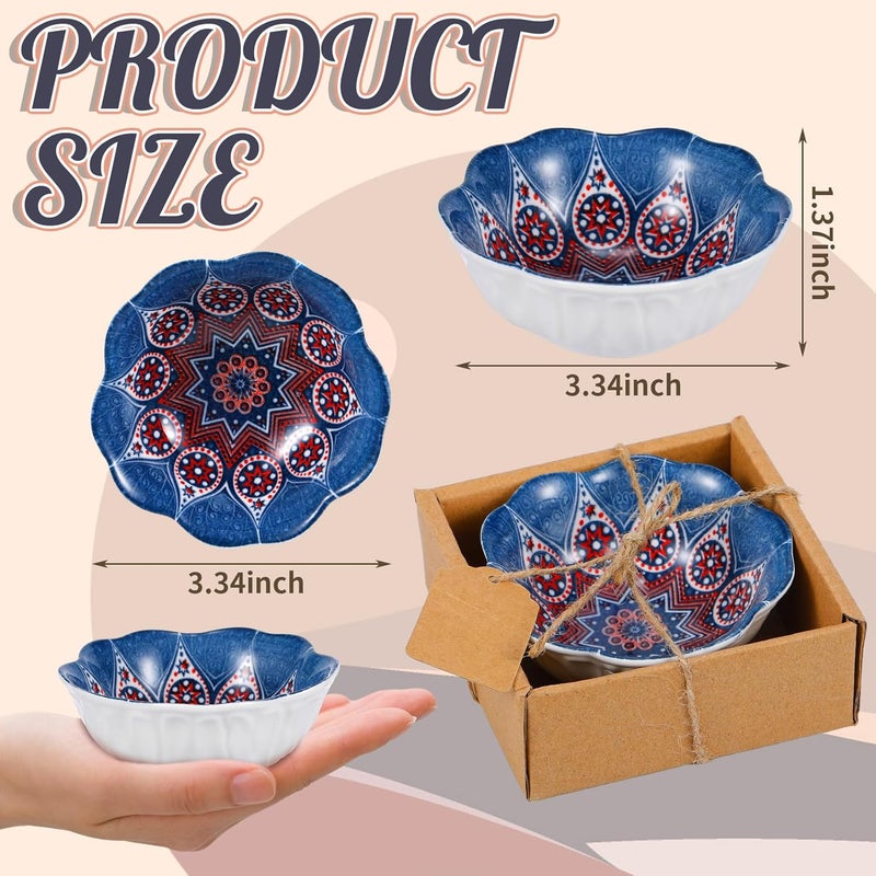 Yoande Wedding Favors for Guests Bulk 33 Inches Small Ceramic Bowl Mexican Salsa Bowl Dipping Boho Pottery Dishes for Bridal Shower Mexican Style Gifts Rustic Souvenirs12 Pcs - Image 4