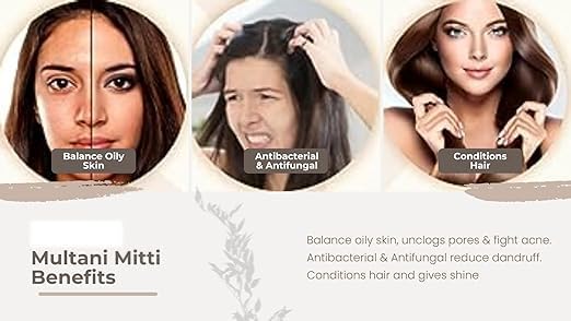 Multani Mitti Powder Fullers Earth Skin Face Clays - Image 5