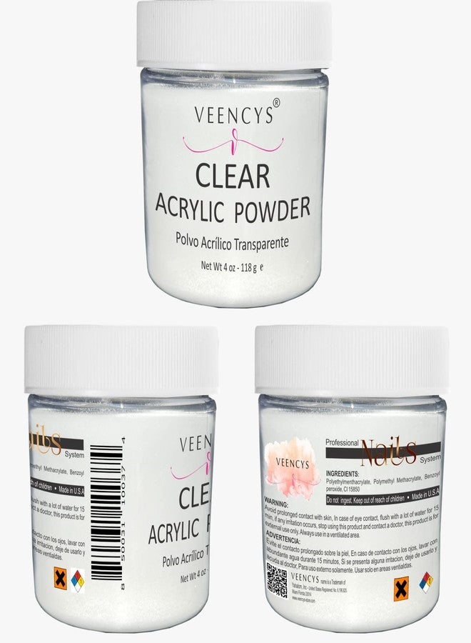 Veencys Acrylic Powder - Salon Premium Quality Acrylic Nails Extension - Nail Art - Natural Acrylic Powder for Nails - Ideal Manicure for Home Saloon -(Clear 4 Oz) - Image 5