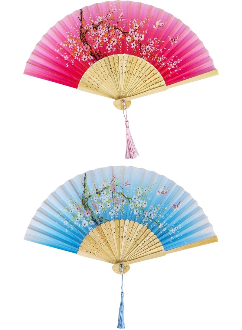 A collection of hand fans arranged in an attractive fan-like pattern against a light-colored wooden background that reflects simplicity and sophistication, featuring a variety of random colors. - Image 5