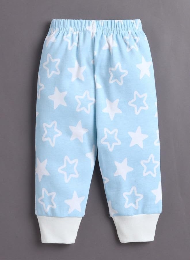 BUMZEE Baby Boys Cotton Round Neck Full Sleeves Graphic Print Jabla & Pyjama Set Sky Blue & White - 9-12 Months (Peb11230E-sbl) - Image 4