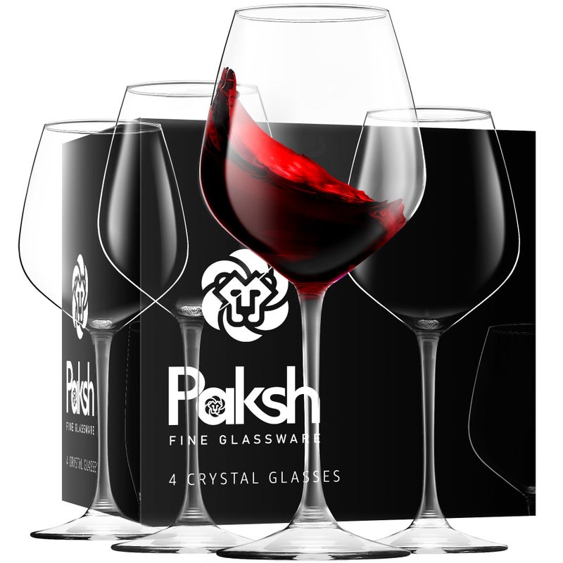 Paksh Novelty Italian Red Wine Glasses  18 Ounce  Wine Glass Clear Set of 4