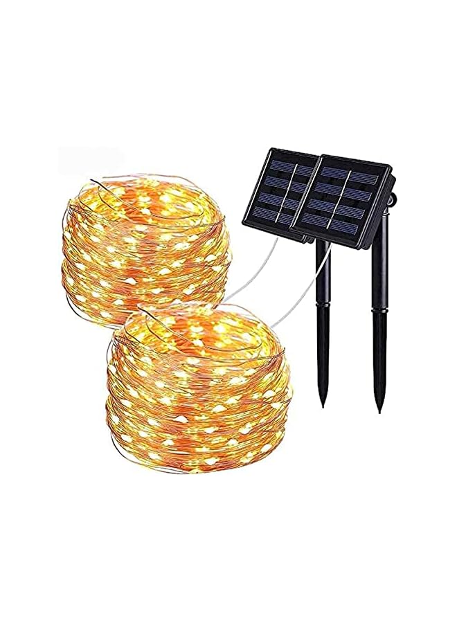 The Bros Solar String Lights,2Pack 33ft 100LEDs Copper Wire Outdoor String Fairy Waterproof Christmas Lights 8 Modes Solar Powered Fairy Lights for Home,Gardens, Patios,weddings and Parties Warm White  - Image 2