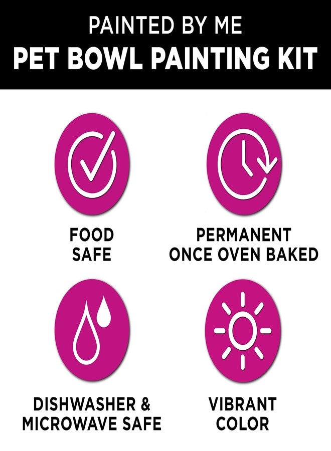 Tulip Paint & Bake Ceramic Paintable Pet Bowl Kit, Family Friendly Art & Craft Kit, Includes Brush, 8 Rainbow Paints & Dog or Cat Bowl, Studio Quality When Oven Baked - Image 3