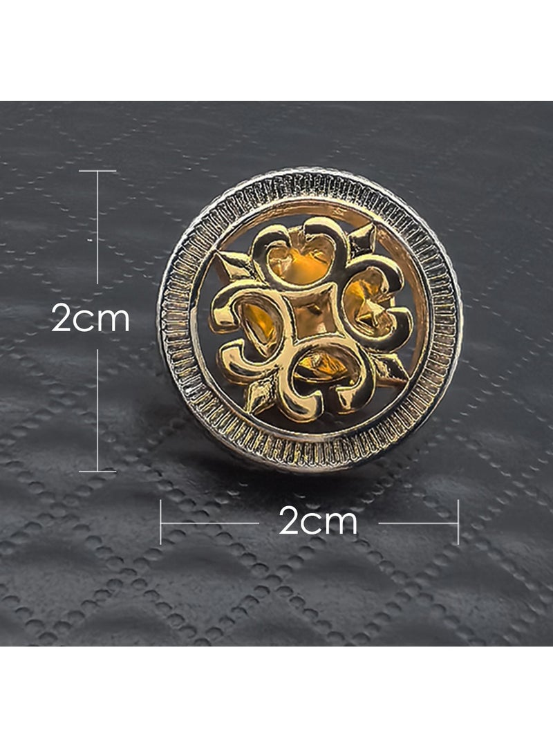 Golden Perforated flower Pin Brooch, Shiny Pin Brooch for Women Men Children, Circle Lapel Pins Shirt Collar Brooch Buckle Lapel Pins Badge Suit Clip Accessory for Clothing Bags Jackets Shirts.  - Image 2