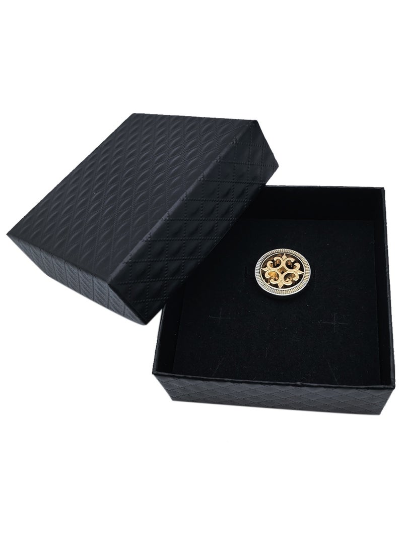Golden Perforated flower Pin Brooch, Shiny Pin Brooch for Women Men Children, Circle Lapel Pins Shirt Collar Brooch Buckle Lapel Pins Badge Suit Clip Accessory for Clothing Bags Jackets Shirts.  - Image 4