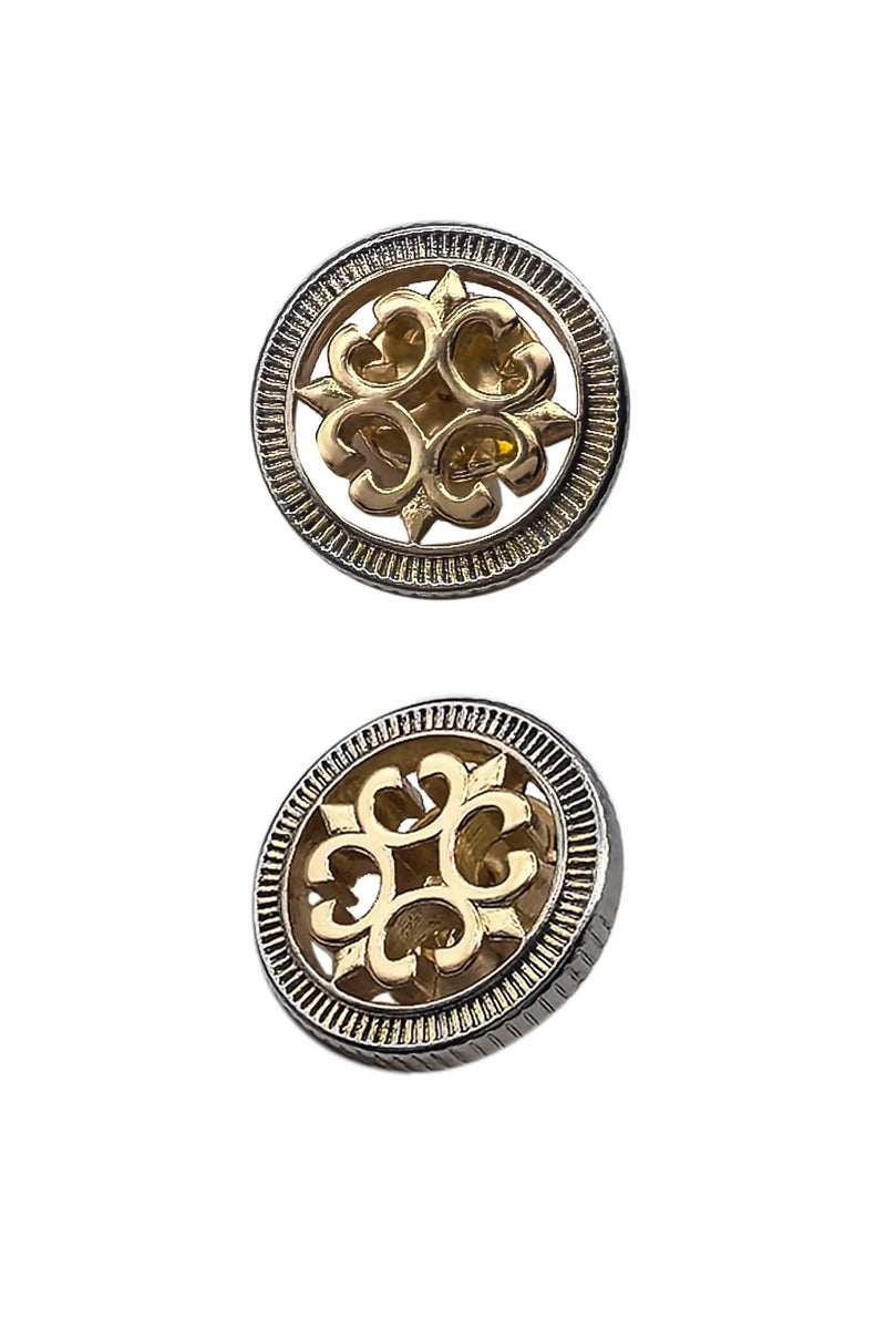Golden Perforated flower Pin Brooch, Shiny Pin Brooch for Women Men Children, Circle Lapel Pins Shirt Collar Brooch Buckle Lapel Pins Badge Suit Clip Accessory for Clothing Bags Jackets Shirts.  - Image 1