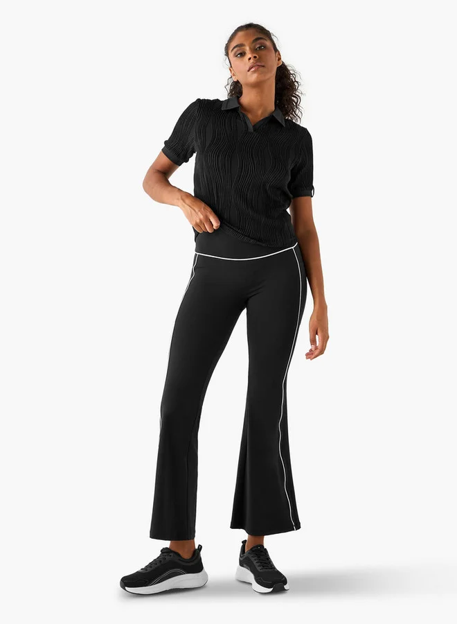 ADOT by Splash Flared Leggings with Contrast Piping Detail