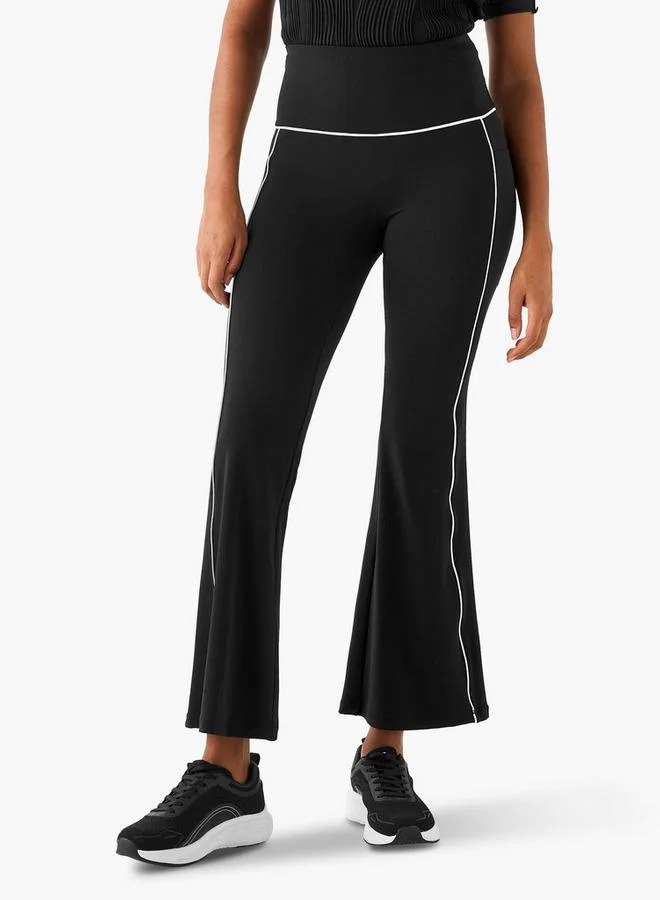 ADOT by Splash Flared Leggings with Contrast Piping Detail