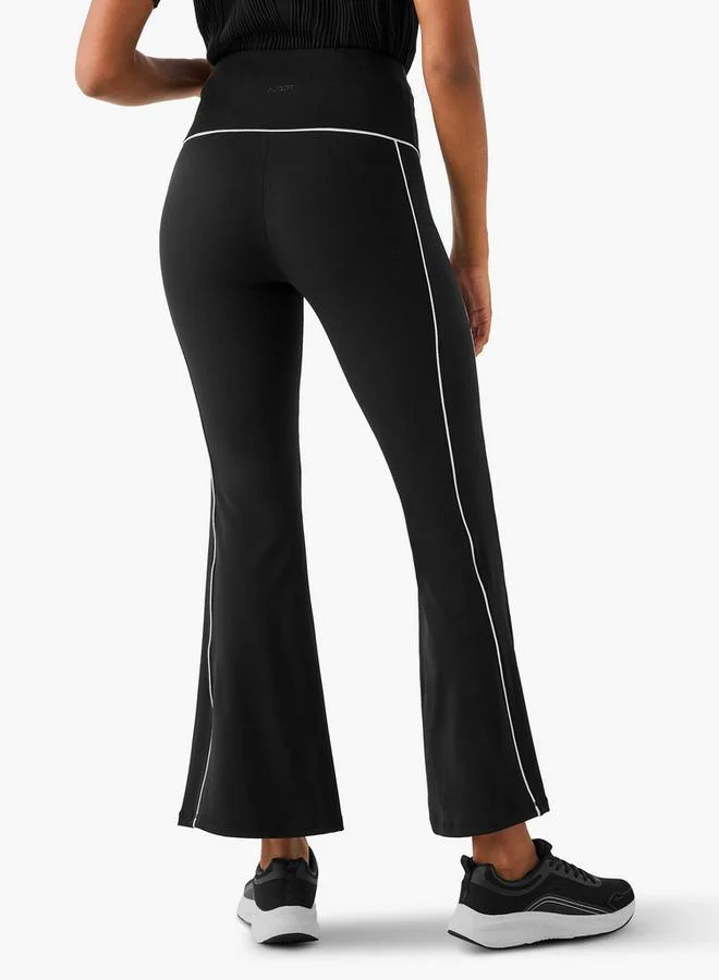 Splash Active  Flared Leggings with Contrast Piping Detail for Women | Best Price UAE