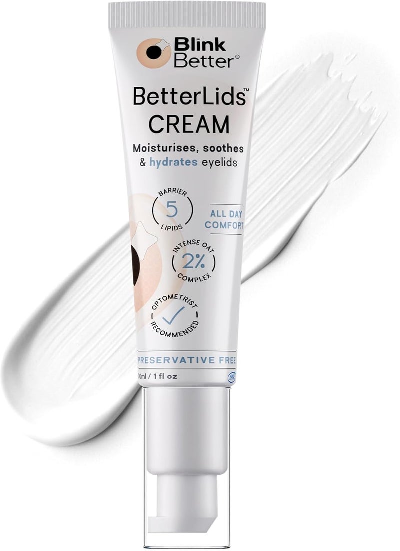 Restore Eyelid Cream 3 Oat Extract Ceramide Complex Soothing Hydration Barrier Support for Dry Itchy Red Sensitive or Flaky Skin Around the Eyes AllDay Use 30ml