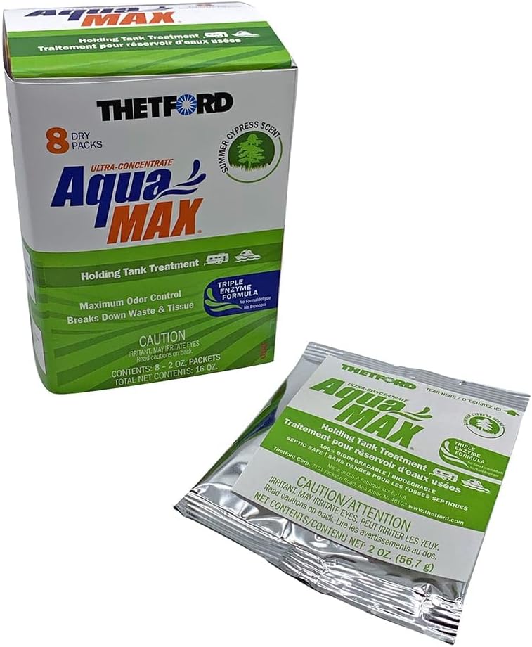THETFORD AquaMAX Summer Cypress Scent RV Holding Tank Treatment, 8 Count