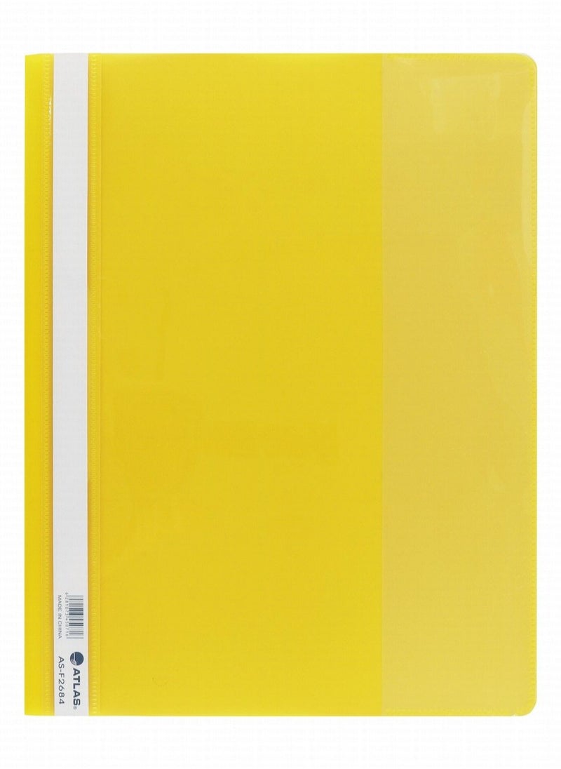 ATLAS - 12-Piece Flat Clear View Folder File Yellow - Image 1