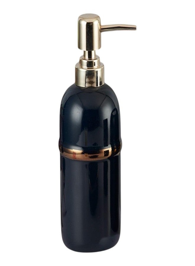 Kookee Ceramic Soap Dispenser – Elegant Refillable Pump Bottle for Bathroom & Kitchen | Stylish Design for Hand Soap, Lotion & More, (Set of 1), Black (09623-SD) - Image 1