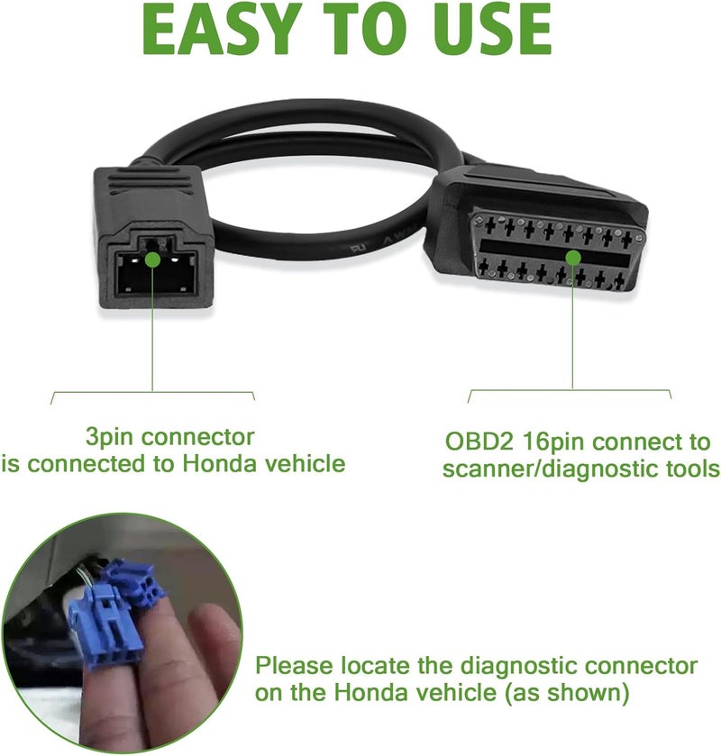 AMHTDOL OBD1 to OBD2 Adapter for Honda - Image 3