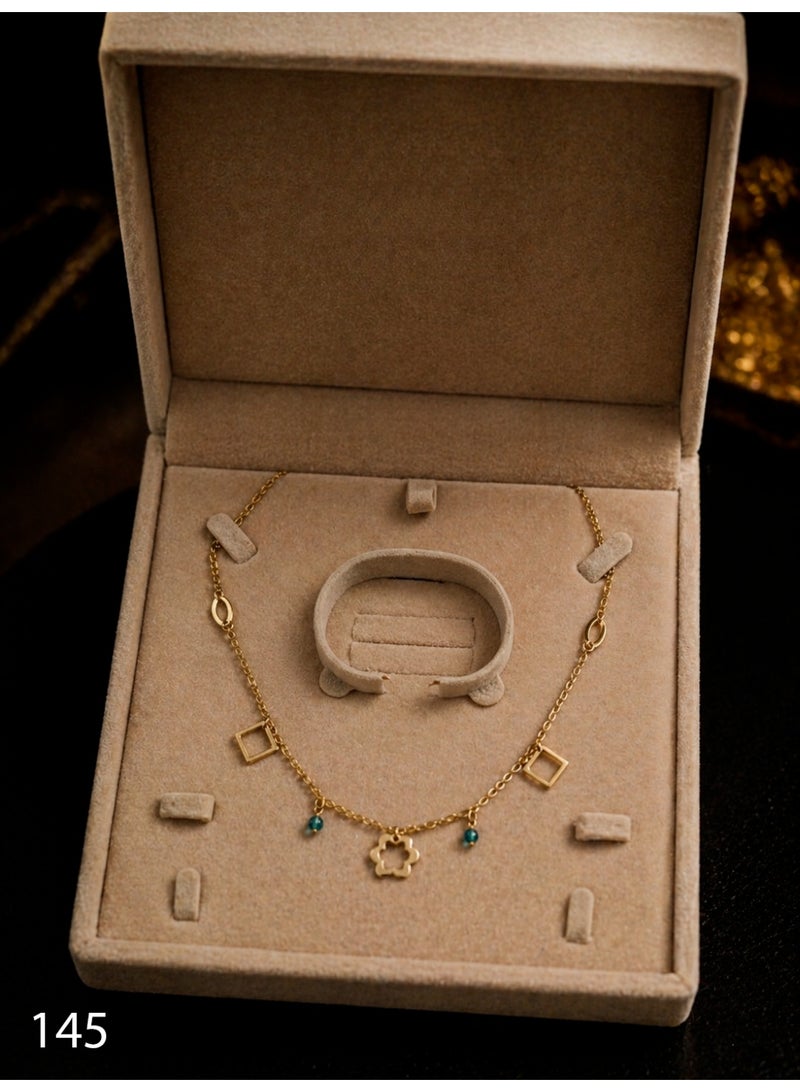 3Diamonds Gold Plated Geometric Charm Necklace for Women - Image 2