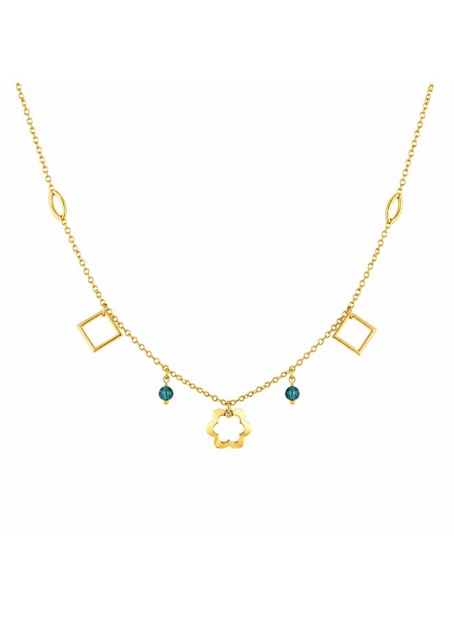 3Diamonds Gold Plated Geometric Charm Necklace for Women - Image 5