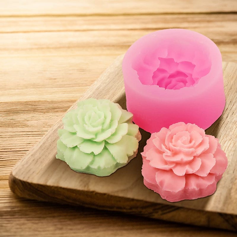 NINEXY 3D Carnation Candle Mold Flower Silicone Mold for Soap, Fondant, Cake Decorating, Chocolate, Candy,Ploymer Clay, Mother's Day Gift - Image 5