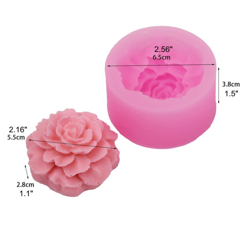 NINEXY 3D Carnation Candle Mold Flower Silicone Mold for Soap, Fondant, Cake Decorating, Chocolate, Candy,Ploymer Clay, Mother's Day Gift - Image 2