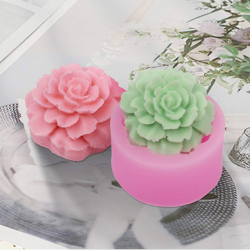 NINEXY 3D Carnation Candle Mold Flower Silicone Mold for Soap, Fondant, Cake Decorating, Chocolate, Candy,Ploymer Clay, Mother's Day Gift - Image 3