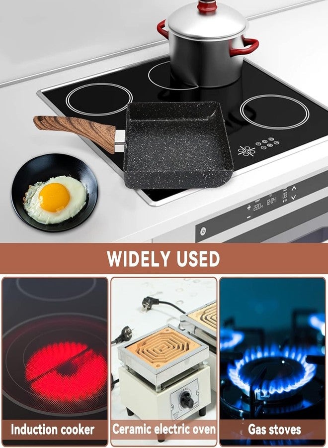 Pekos Omelette Egg Pan with Wooden Handle | Nonstick Rectangle Small Frying Egg Tamagoyaki Pan for Pancake, Crepes, Omelette, Fried Eggs (1Psc_Multicolor) - Image 5