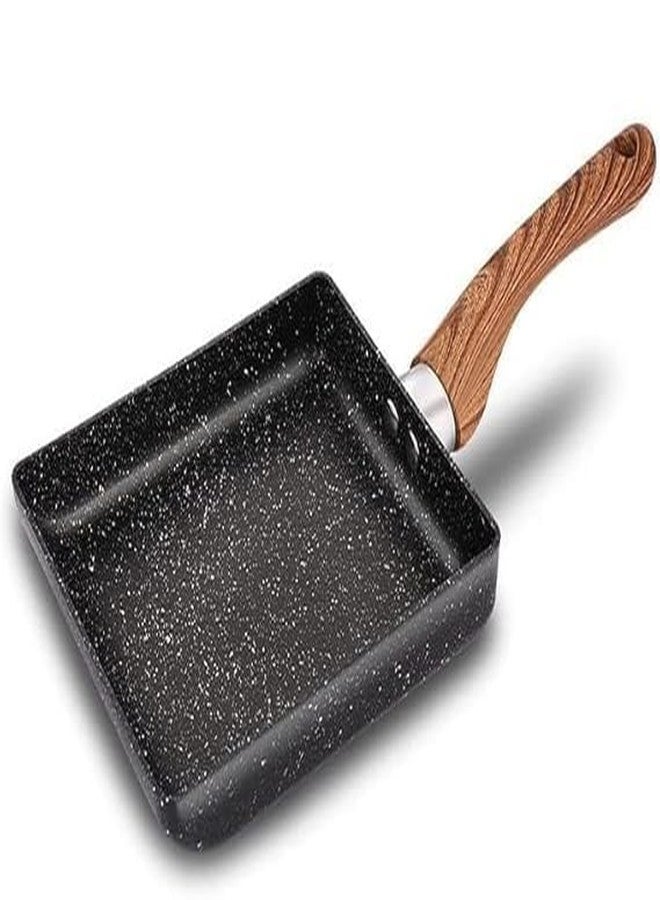 Pekos Omelette Egg Pan with Wooden Handle | Nonstick Rectangle Small Frying Egg Tamagoyaki Pan for Pancake, Crepes, Omelette, Fried Eggs (1Psc_Multicolor) - Image 1