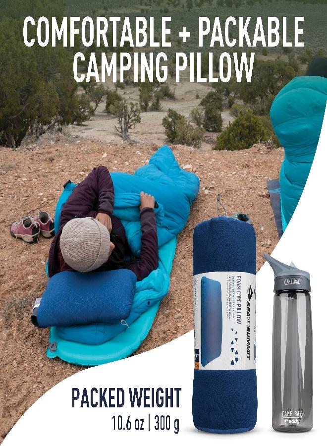 SEA TO SUMMIT Sea to Summit FoamCore Camping and Travel Pillow, Large (16.5 x 11.8), Navy Blue  - Image 2