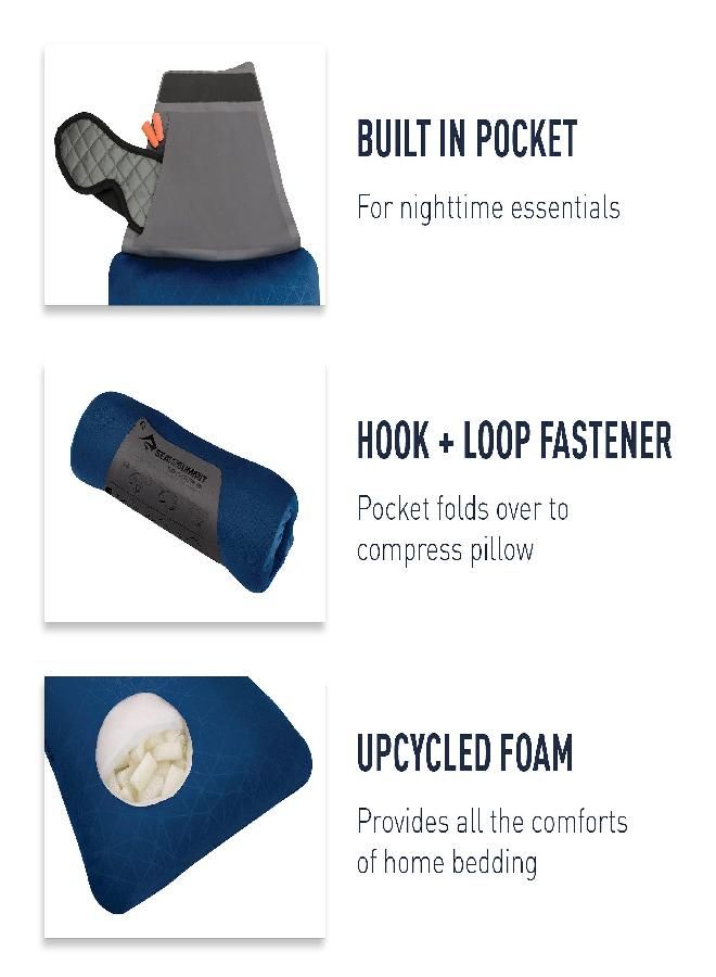 SEA TO SUMMIT Sea to Summit FoamCore Camping and Travel Pillow, Large (16.5 x 11.8), Navy Blue  - Image 3