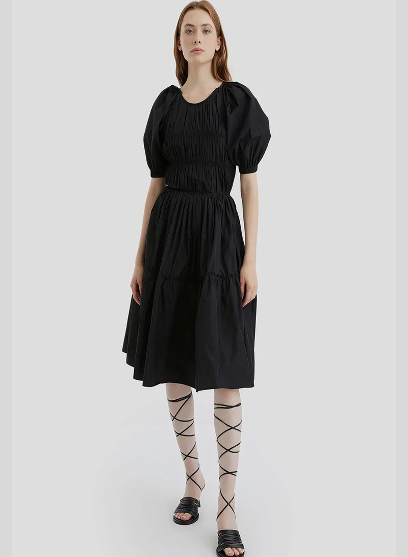 Nocturne Tiered Poplin Dress