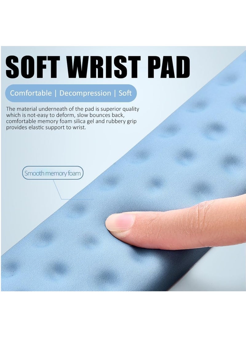Rubik Wrist Support Mousepad with Keyboard Rest Pad, Large Memory Foam Ergonomic Mouse Pad with Non-Slip PU Base for Computer Laptop Gaming Office & Home Typing Pain Relief (Navy Blue)  - Image 2