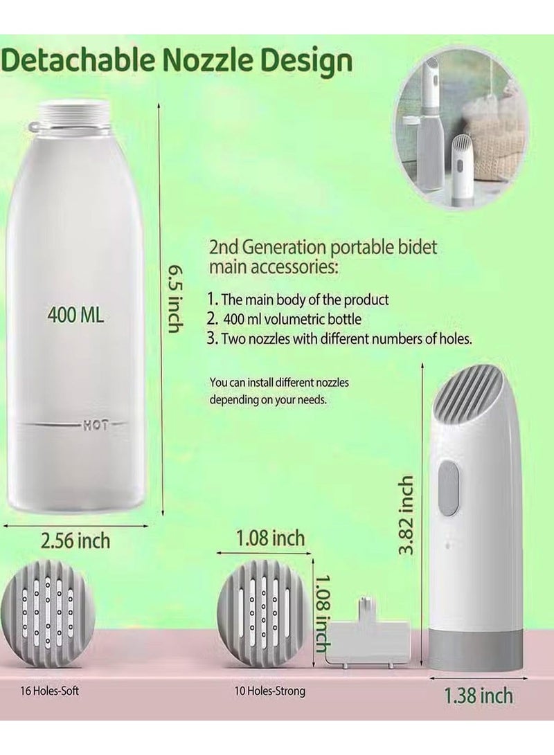 Portable Electric Bidet Shattaf – USB Rechargeable Travel Toilet Shower Head with 4 Mode Spray, Lightweight & Compact Design| IPX7 Waterproof for Personal Hygiene & Postpartum Care  - Image 3