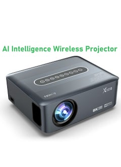 General جهاز عرض ذكي محمول 1080P فائق الدقة 8K AI ذكي جهاز عرض بلوتوث لاسلكي 12000 لومن ثنائي النطاق واي فاي رمادي  - Image 1