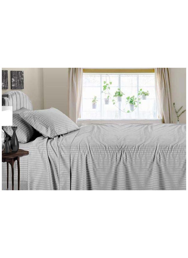 Hotel Collection HOTEL COLLECTION Light Grey Double Flat Sheet with 2 Pillow Cases 220x240 cm  - Image 1
