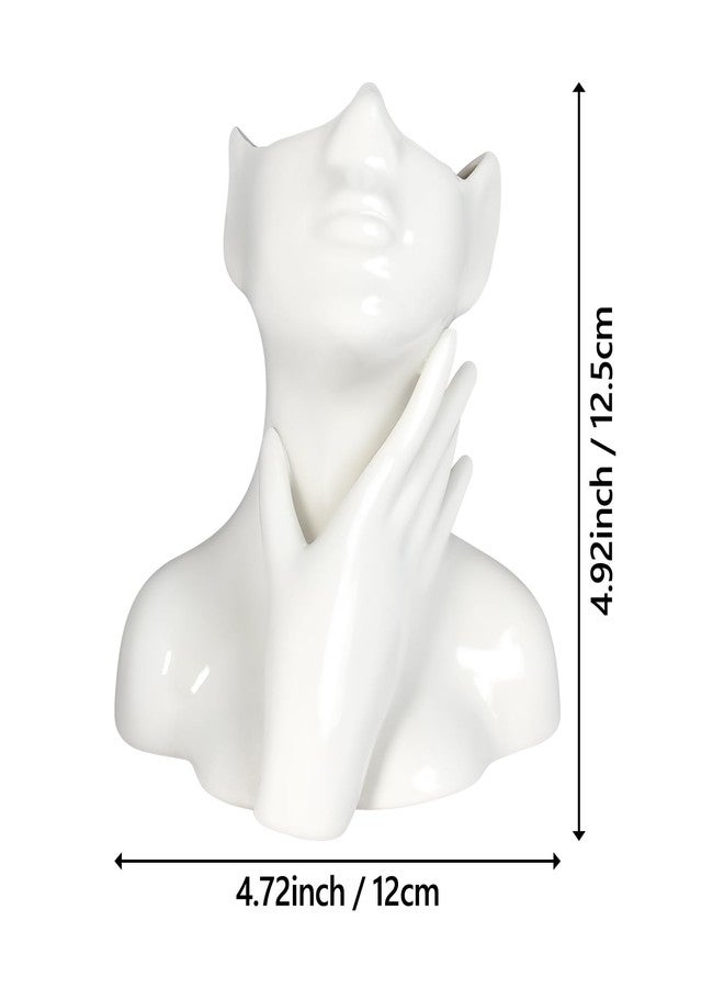 DAECHAO Ceramic Face Pen Holder Organizer, Female Form Face Pen Tools Storage Cup for Desk Accessories, Compact Pencil Holder for Desktop, Living Room, School, Home and Office Decor - Image 4