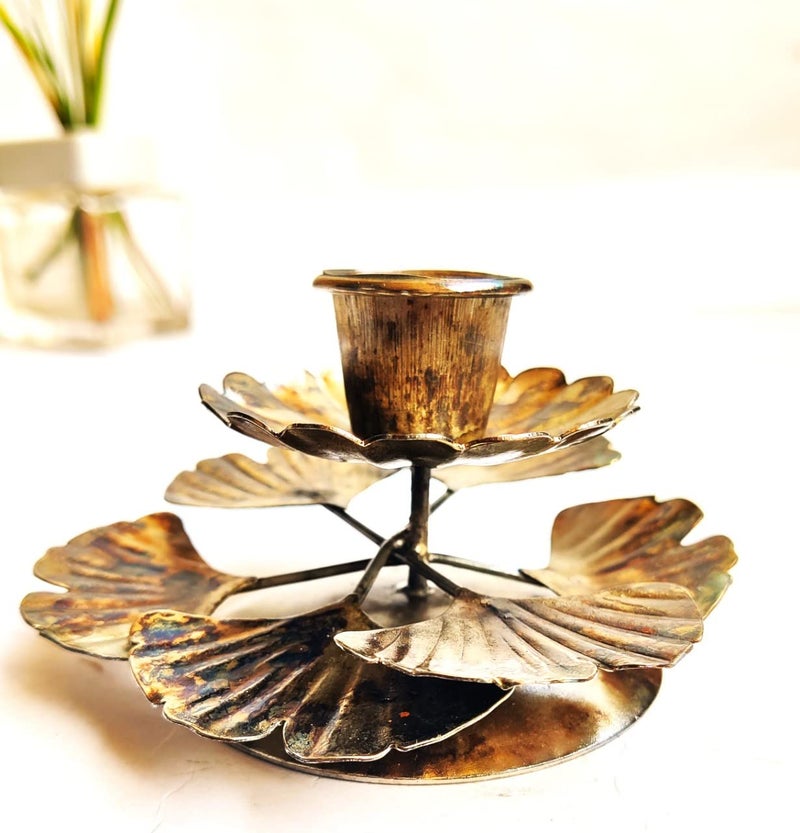 MIRAMAYEE Ravishing Petal Design Candle Holder Tealight Candle Holder top Table Candle Holder Handmade Iron Tea Light Candle Stand Design 1 - Image 1