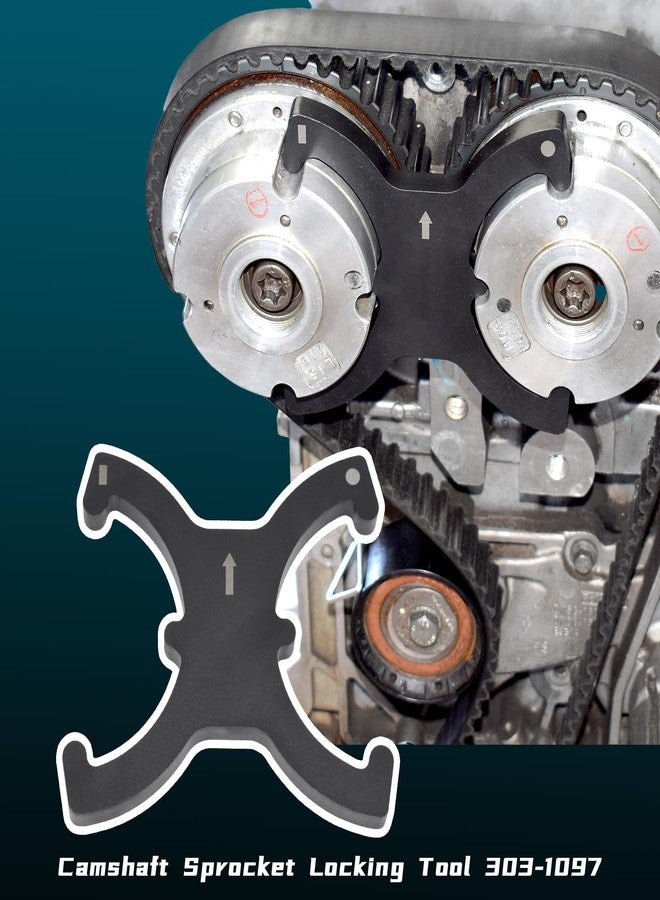 Yuesstloo 13PCS Engine Camshaft Timing Locking Tool Kit & Flywheel Locking Tool 303-393, Compatible with Ford 1.5 1.6 Focus Fiesta Mazada Fusion VCT Ecoboost, with Carrying Case & Gloves - Image 3