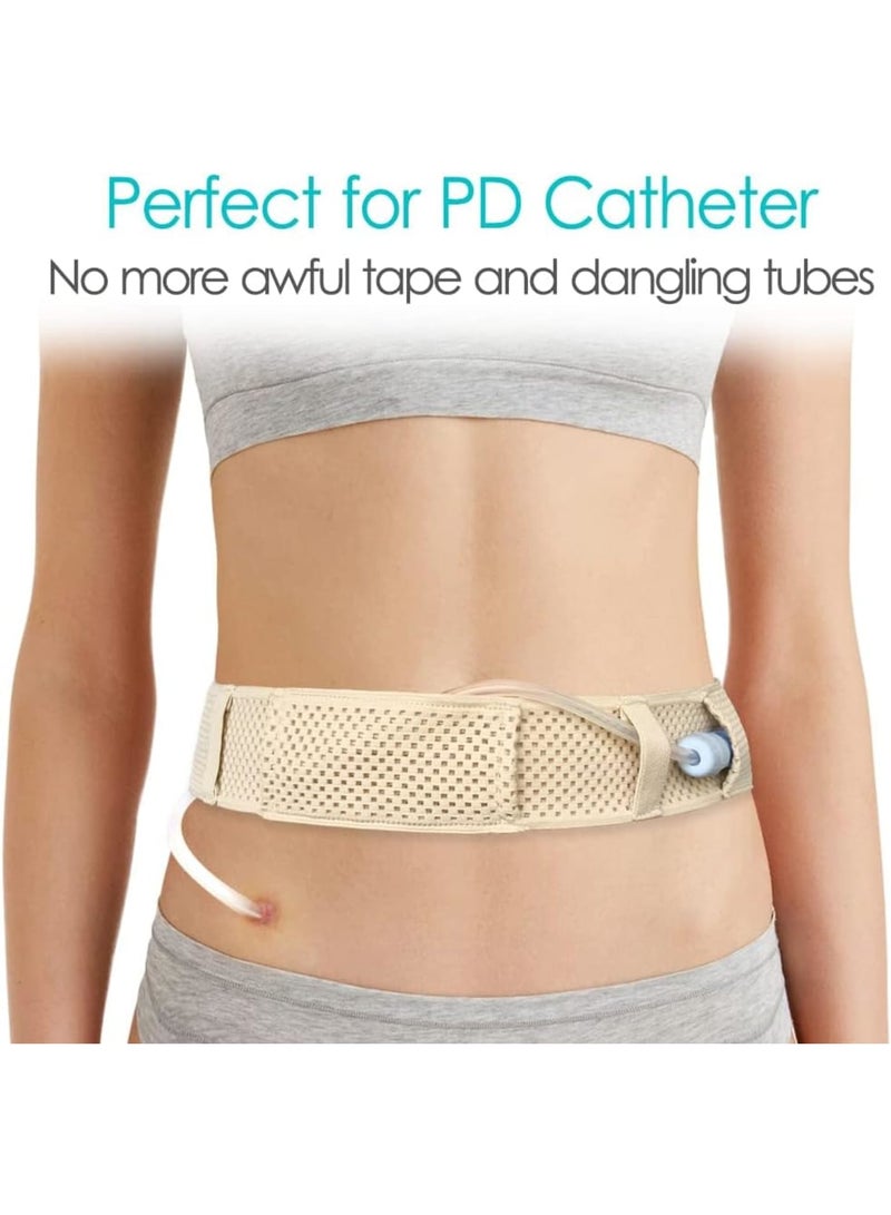 KASTWAVE Mesh Breathable PD Belt Peritoneal Dialysis, Catheter Accessories Supplies Soft Transfer Set, for Stomach Feeding Peg J Tube Women Men Adults Beige - Image 2