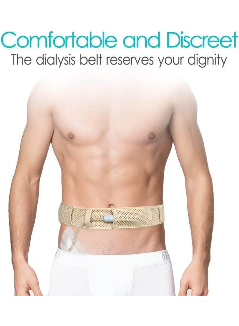 KASTWAVE Mesh Breathable PD Belt Peritoneal Dialysis, Catheter Accessories Supplies Soft Transfer Set, for Stomach Feeding Peg J Tube Women Men Adults Beige - Image 4
