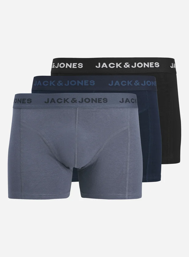 JACK & JONES Pack of 3 - Printed Waistband Trunks
