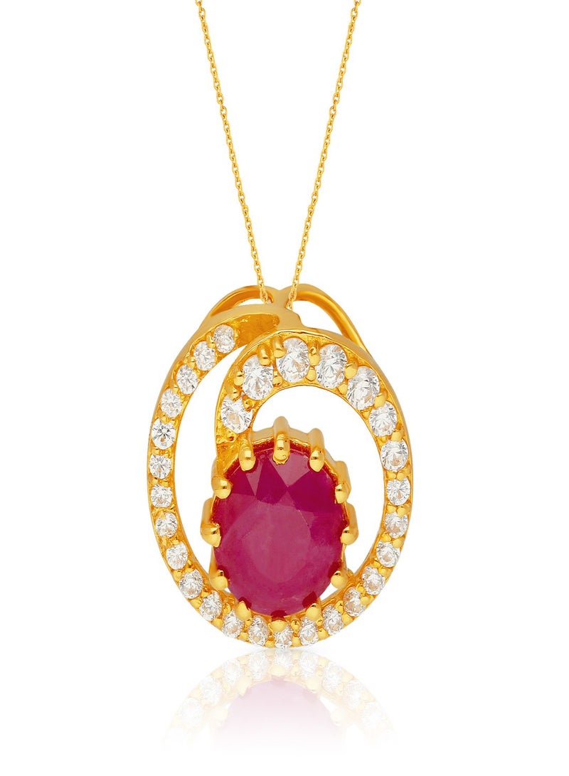 Malabar Gold and Diamonds 22 Carat 916 Purity Gemstone Pendant PRGDNA009PN6_Y for Women  - Image 1