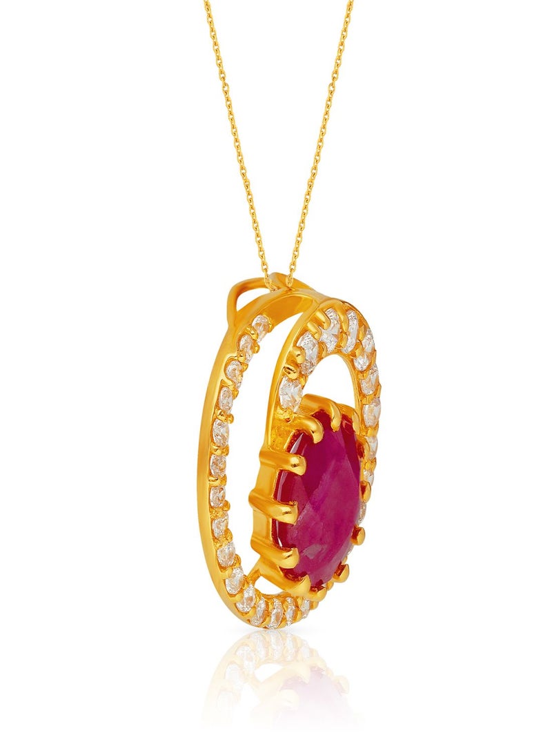 Malabar Gold and Diamonds 22 Carat 916 Purity Gemstone Pendant PRGDNA009PN6_Y for Women  - Image 2